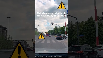 Najechanie na tył pojazdu na światłach #shorts #rikordwidjo