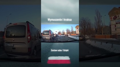 Ślisko + wymuszenie pierwszeństwa  pewna stłuczka!  #wypadek #ślisko #wymuszenie #polskiedrogi