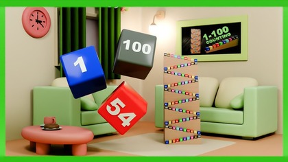 Numbers Song 1-100 Colorful Blocks in Room