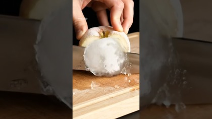 Frozen Apple? Watch the Knife STRUGGLE 