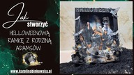 HALLOWEENOWA RAMKA Z RODZINĄ ADAMSÓW I DIY I Scrapbooking I Krok po kroku