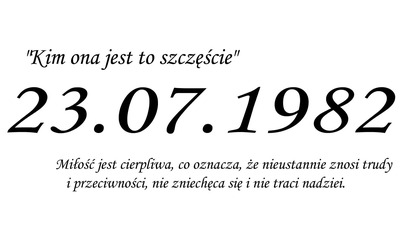 ..Ona jedna i jedyna .. Gdybym m&oacute;wił językami ludzi i anioł&oacute;w, a miłości bym nie miał, byłbym niczym...