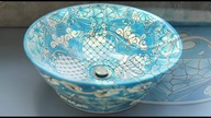 Colorful Mexican washbasin - hand-decorated ceramics Talavera [Lorena]