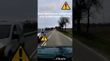 Brak zachowania ostrożności przy próbie wyprzedzania #shorts #rikordwidjo