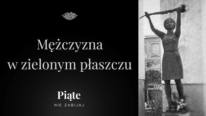 Mężczyzna w zielonym płaszczu.  Magda Sobczak #5NZ 194