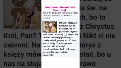 Masz prawo klęczeć.  Nie lękaj się 