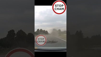 Wystrzał opony w ciężarówce #stopcham #polskiedrogi