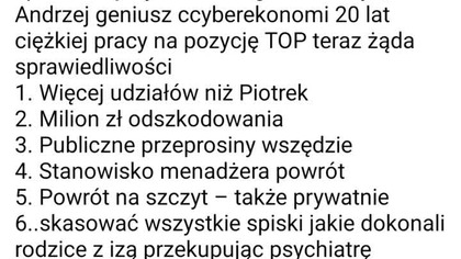 ja tylko chcę udowodnić pewien fakt że każdego faceta można zniszczyć w tym kraju nawet geniusza