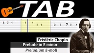  Preludium E-moll (F.  Chopin) - melodia TAB (gitara)  TABY I NUTY W OPISIE 