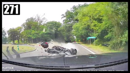Wypadek z udziałem motocyklisty