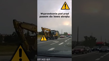 Wyprzedzanie pod prąd, pasem do lewo skrętu #shorts #rikordwidjo