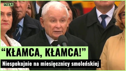 Kaczyński zagłuszany na miesięcznicy smoleńskiej.  Zaatakował rząd | Gazeta.pl