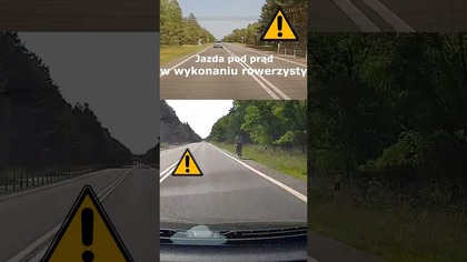 Jazda pod prąd w wykonaniu rowerzysty #shorts #rikordwidjo
