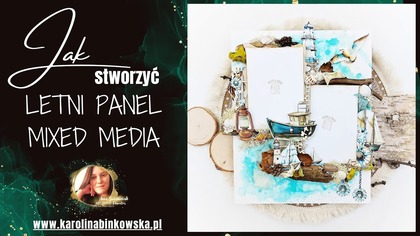 Panel mixed media na koniec lata  morska pamiątka DIY | Scrapbooking